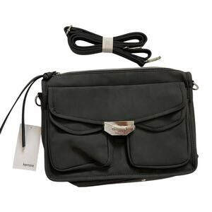 Kensie NWT Classic Sueded Gray Travel Messenger Adjustable Strap Crossbody Purse